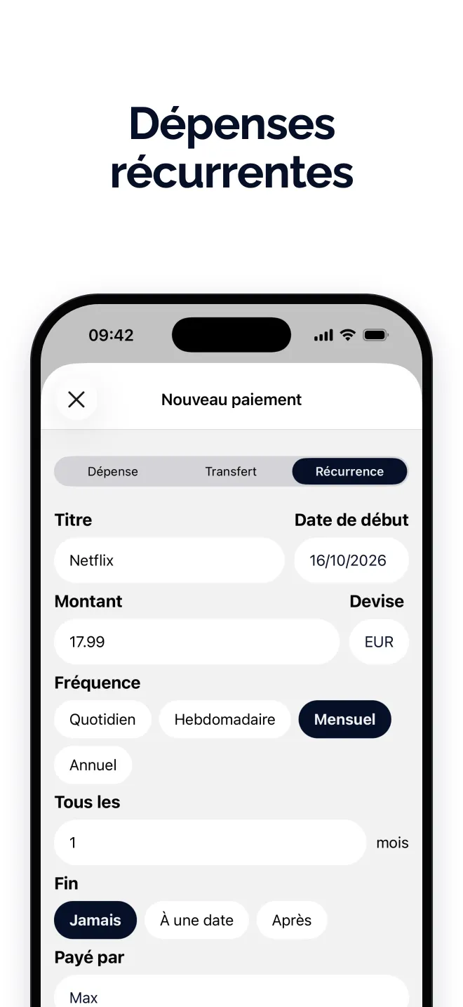 Dépenses récurrentes