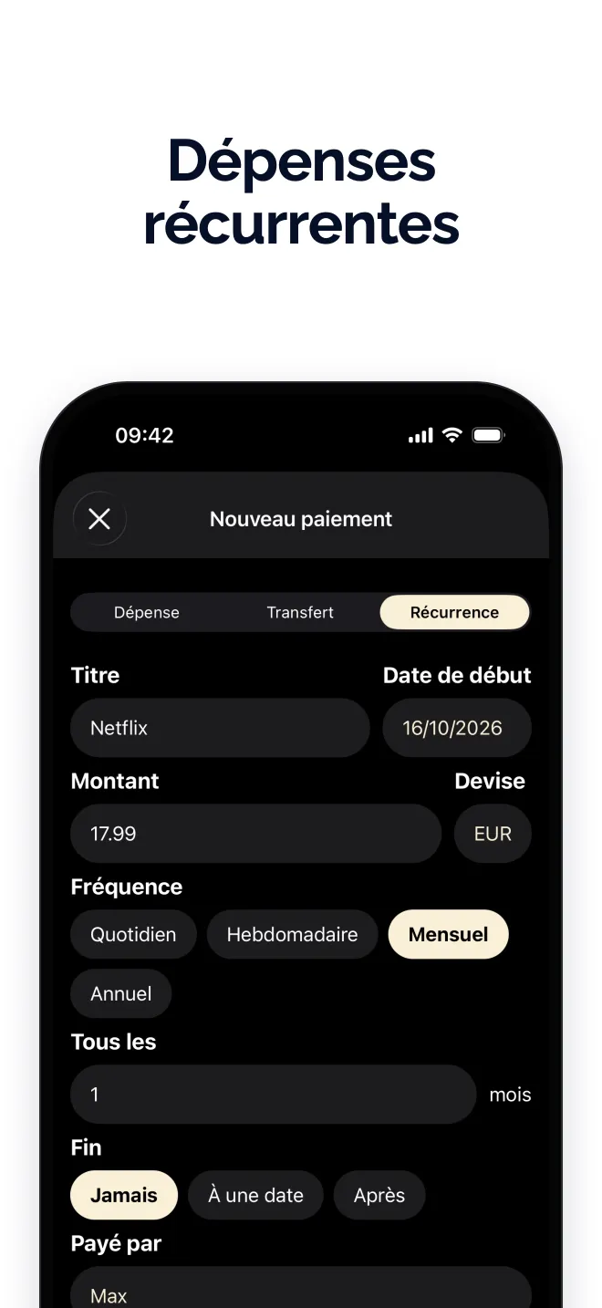 Dépenses récurrentes